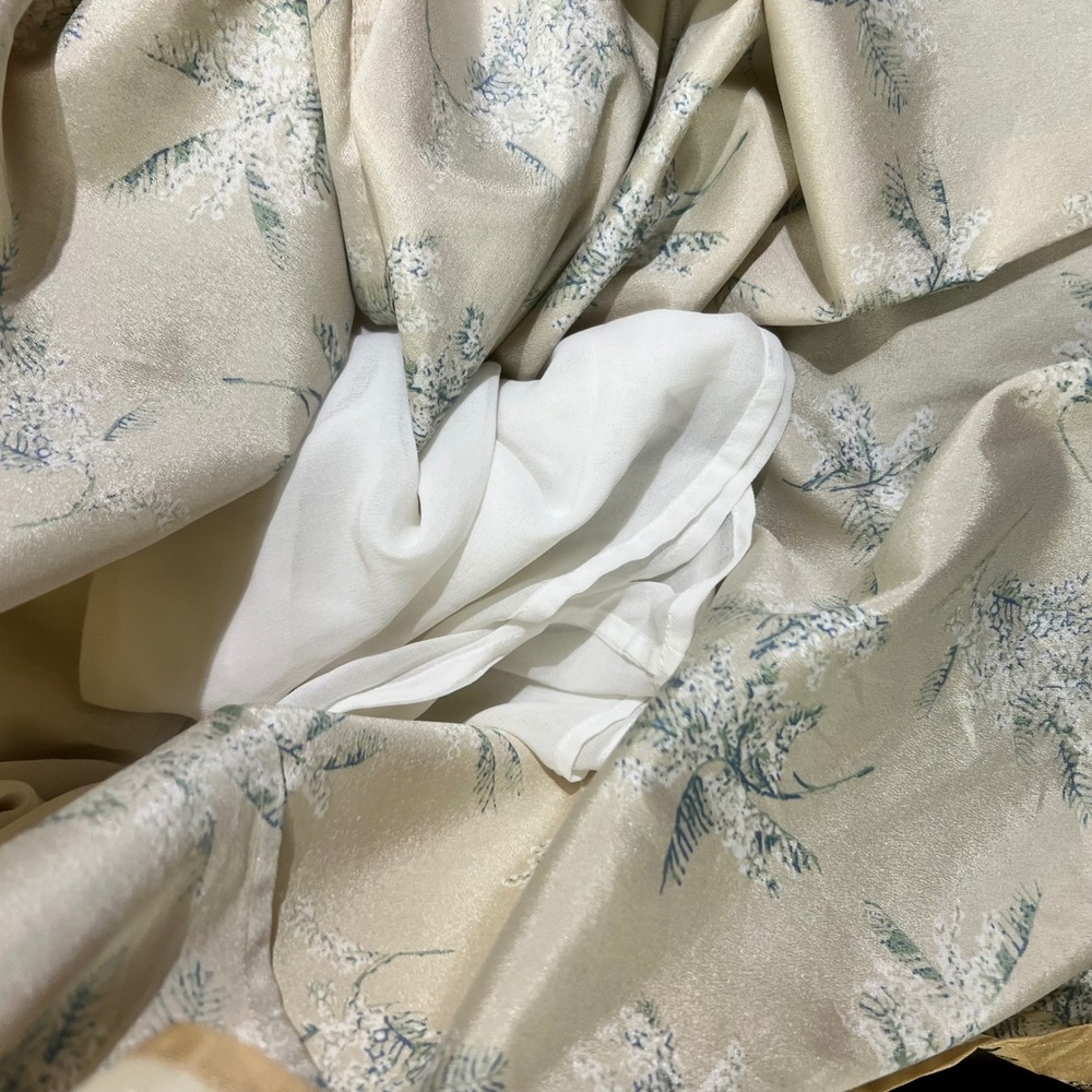 Caara Yellow Floral Tie-Waist Midi Dress Medium Spring Picnic Chic Cottagecore M - Picture 12 of 14